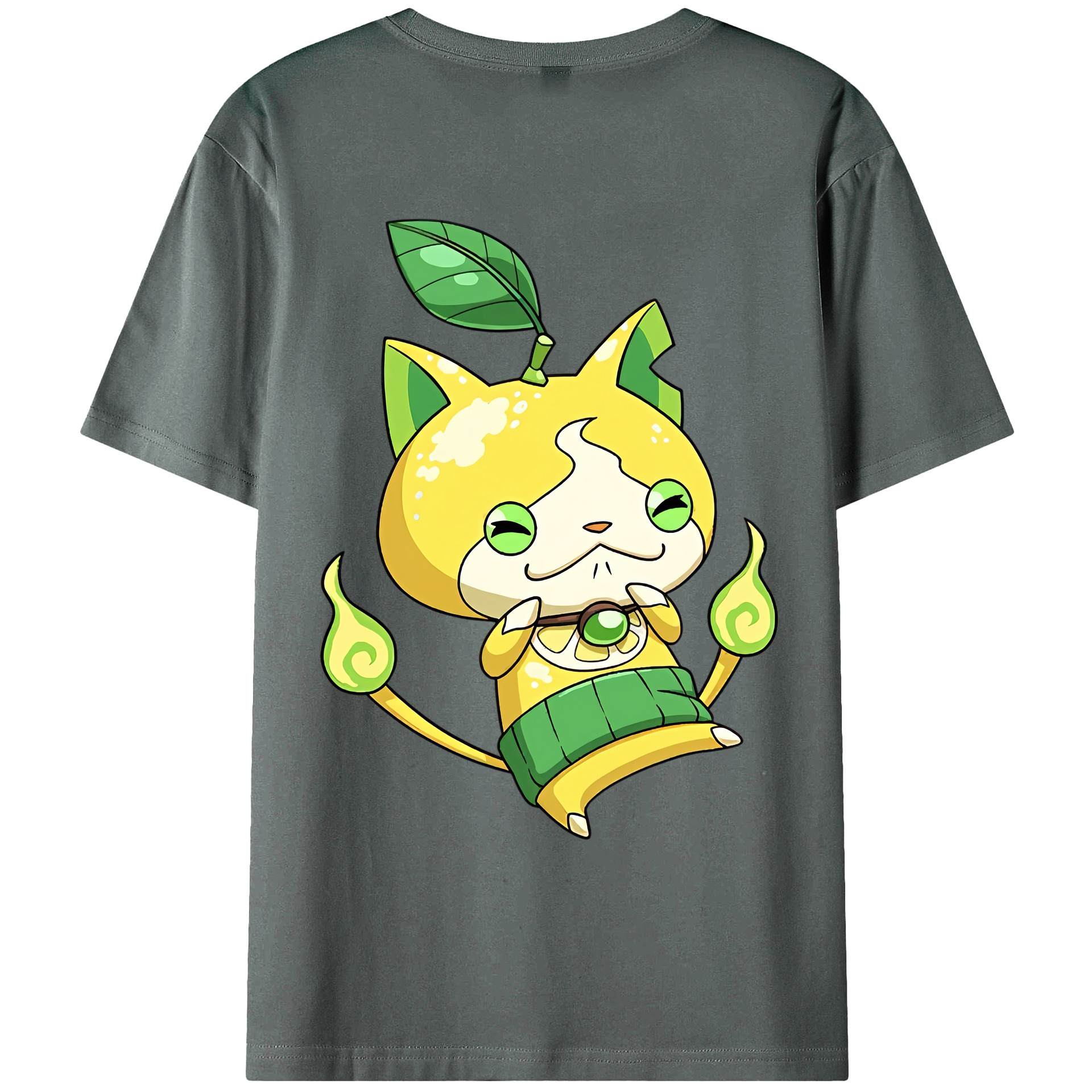 （画像用） 妖怪ウォッチ Yo-kai Watch 綿100％ メンズ半袖Tシャツ（バックプリント） 通気性